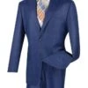 Pompey Collection - Men's Glen Plaid Dress Suit 2 Piece Regular Fit In Blue -Sapphire Dress Shop 01 VIN 2RW 1 BLUE 2