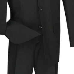 Mont Blanc Collection - Regular Fit Suit 3 Button 2 Piece In Black 9 Mont Blanc Collection - Regular Fit Suit 3 Button 2 Piece In Black -Sapphire Dress Shop 01 VIN 3PP BLACK 4