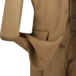 Avalon Collection - Regular Fit Men's Suit 3 Button 3 Piece British Khaki -Sapphire Dress Shop 01 VIN 3TR 3 BRITISHKHAKI 15 4