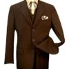 Avalon Collection - Regular Fit Men's Suit 3 Button 3 Piece Brown