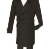 Men's Fall/Winter Slim Fit Double Breasted Top Coat In Black -Sapphire Dress Shop 01 VIN CSD38 2 BLACK 2