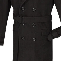 Men's Fall/Winter Slim Fit Double Breasted Top Coat In Black 7 Men's Fall/Winter Slim Fit Double Breasted Top Coat In Black -Sapphire Dress Shop 01 VIN CSD38 2 BLACK 4
