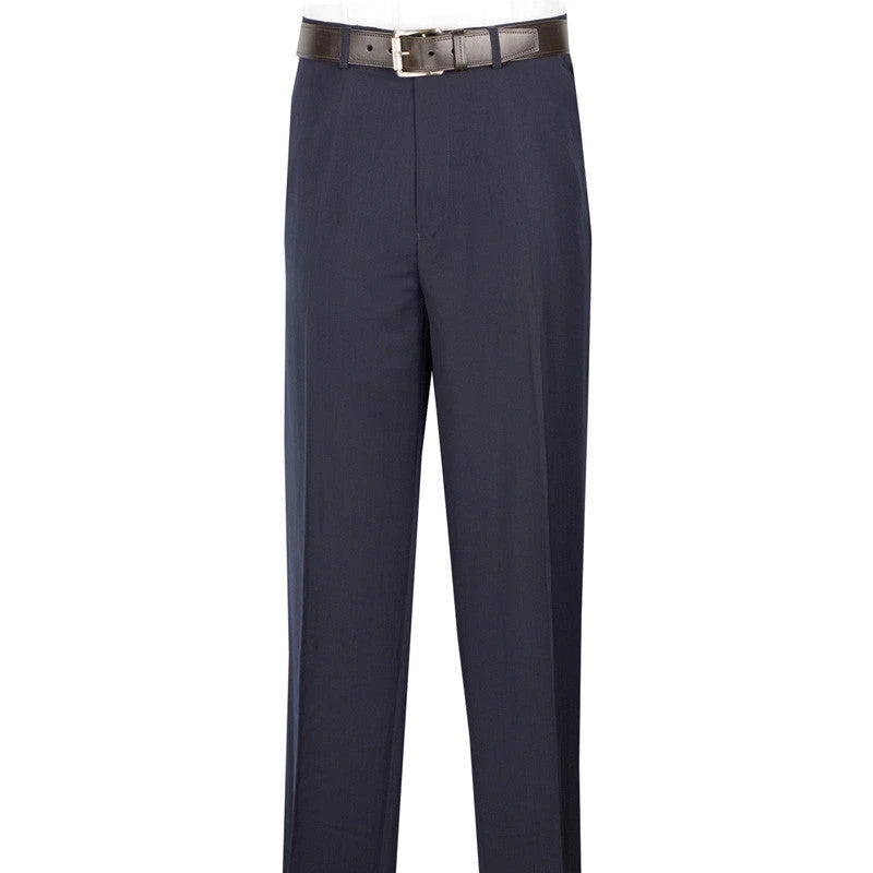 Men's Dress Pants Flat Front Design In Navy 3 Men's Dress Pants Flat Front Design In Navy