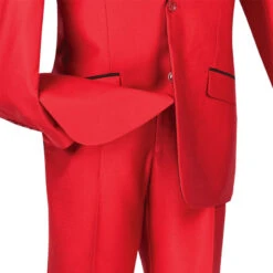 Slim FitShiny Sharkskin Men's 2 Piece Suit In Red 7 Slim FitShiny Sharkskin Men's 2 Piece Suit In Red -Sapphire Dress Shop 01 VIN S2PS 1 RED 15 4