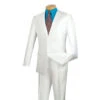 Slim Fit Men's Suit 2 Piece 2 Buttons Shiny Sharkskin In White -Sapphire Dress Shop 01 VIN S2RR 4 WHITE 15 2