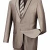 Palazzo Collection - Beige Men's Slim Fit 2 Piece Tuxedo Shawl Lapel