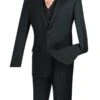 Slim Fit Men's Suit 3 Piece 2 Button In Black -Sapphire Dress Shop 01 VIN SV2900 BLACK 15 2