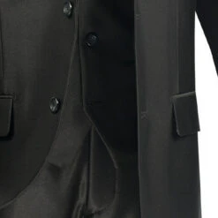 Slim Fit Men's Suit With Vest 3 Piece 2 Buttons In Black 7 Slim Fit Men's Suit With Vest 3 Piece 2 Buttons In Black -Sapphire Dress Shop 01 VIN SV2R 2 BLACK 4