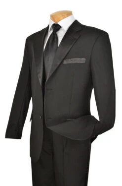 Royale Collection - Regular Fit 2 Piece Tuxedo In Black