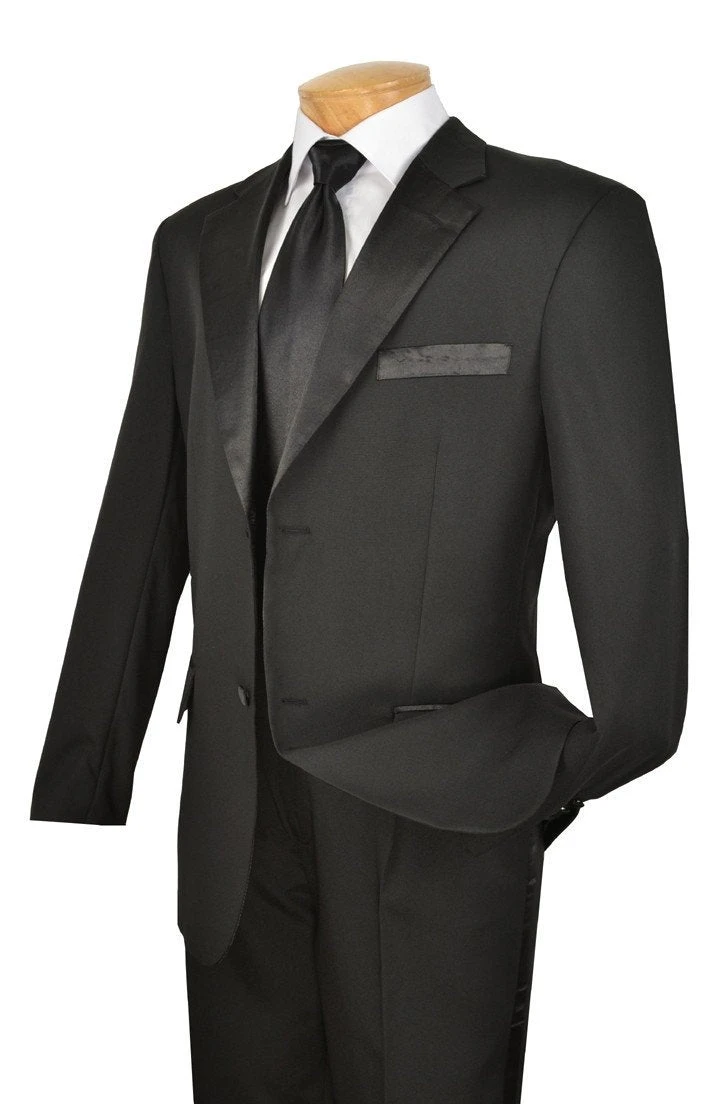 Royale Collection - Regular Fit 2 Piece Tuxedo In Black 3 Royale Collection - Regular Fit 2 Piece Tuxedo In Black