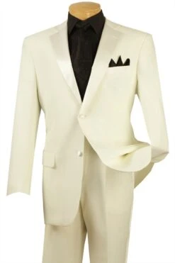 Royale Collection - Regular Fit 2 Piece Tuxedo In Ivory