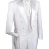 Men's Tuxedo Regular Fit Collection With Tails 3 Piece In White 2 Men's Tuxedo Regular Fit Collection With Tails 3 Piece In White -Sapphire Dress Shop 01 VIN T 2X WHITE 2