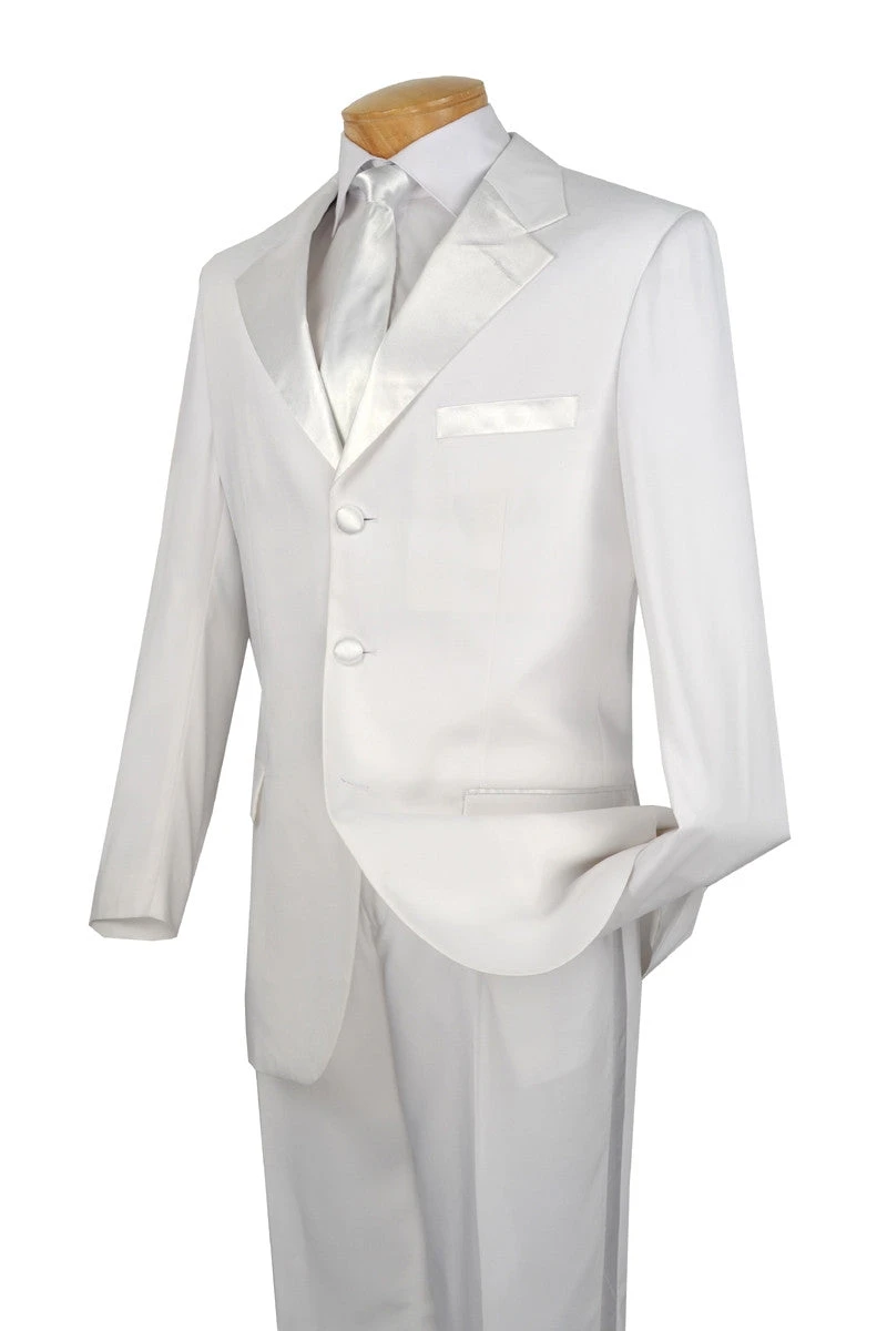 Men's Regular Fit Tuxedo 2 Piece Collection In White 3 Button Design 3 Men's Regular Fit Tuxedo 2 Piece Collection In White 3 Button Design