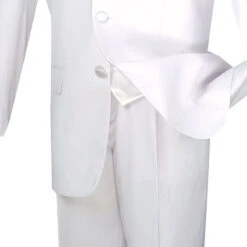 Men's Regular Fit Tuxedo 3 Piece With Vest White -Sapphire Dress Shop 01 VIN T 3VR WHITE 4