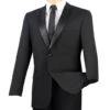 Regular Fit Satin Lapel 2 Piece Tuxedo In Black -Sapphire Dress Shop 01 VIN T 900 BLACK 2