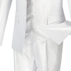 Designed Shiny Sharkskin Suit Ultra Slim Fit 3 Piece In White 7 Designed Shiny Sharkskin Suit Ultra Slim Fit 3 Piece In White -Sapphire Dress Shop 01 VIN USVR 4 WHITE 16 4