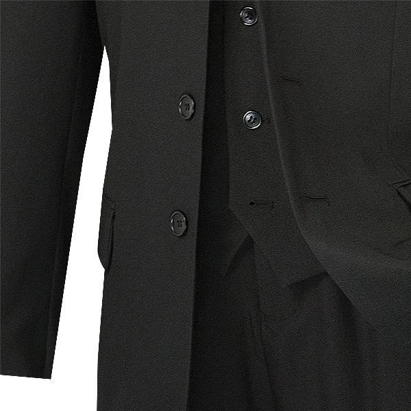 Mont Blanc Collection - Regular Fit Suit 3 Button 3 Piece In Black 6 Mont Blanc Collection - Regular Fit Suit 3 Button 3 Piece In Black - Image 4