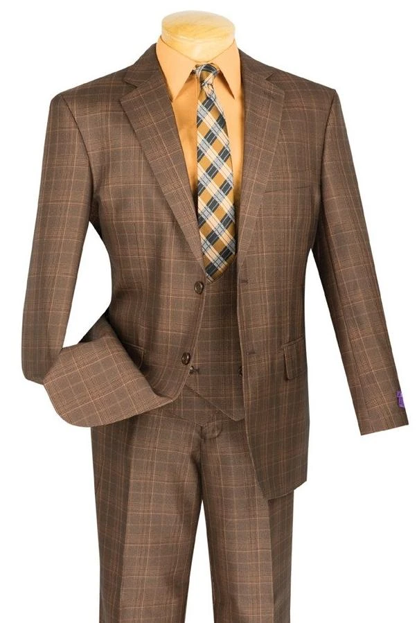 Renaissance Collection - Regular Fit 3 Piece Suit Chestnut 3 Renaissance Collection - Regular Fit 3 Piece Suit Chestnut