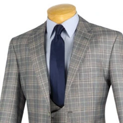 Renaissance Collection - Regular Fit 3 Piece Suit Gray -Sapphire Dress Shop 01 VIN V2RW 7 GRAY 16 3