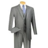 Morgan Collection - Regular Fit 3 Piece Suit 2 Button Medium Gray -Sapphire Dress Shop 01 VIN V2TR MEDIUM GRAY 2