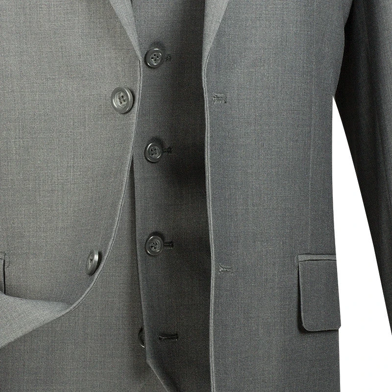 Morgan Collection - Regular Fit 3 Piece Suit 2 Button Medium Gray 5 Morgan Collection - Regular Fit 3 Piece Suit 2 Button Medium Gray - Image 3