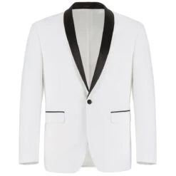 Off White 2 Piece Tuxedo Shawl Lapel Slim Fit -Sapphire Dress Shop 01s