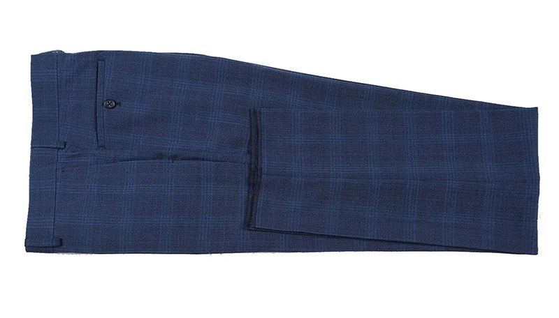 English Laundry 2-Piece Blue Plaid Wool Blend Slim Fit Dress Suit 13 English Laundry 2-Piece Blue Plaid Wool Blend Slim Fit Dress Suit - Image 11