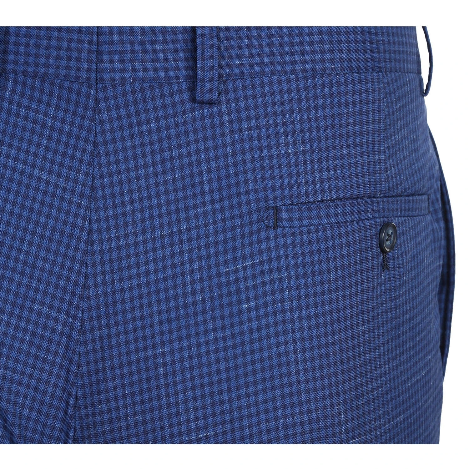 English Laundry 2-Piece Blue Mini-Check Wool Blend Slim Fit Dress Suit 11 English Laundry 2-Piece Blue Mini-Check Wool Blend Slim Fit Dress Suit - Image 9