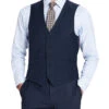 Bevagna Collection - Wool Suit Dress Vest 5 Buttons Regular Fit In Blue
