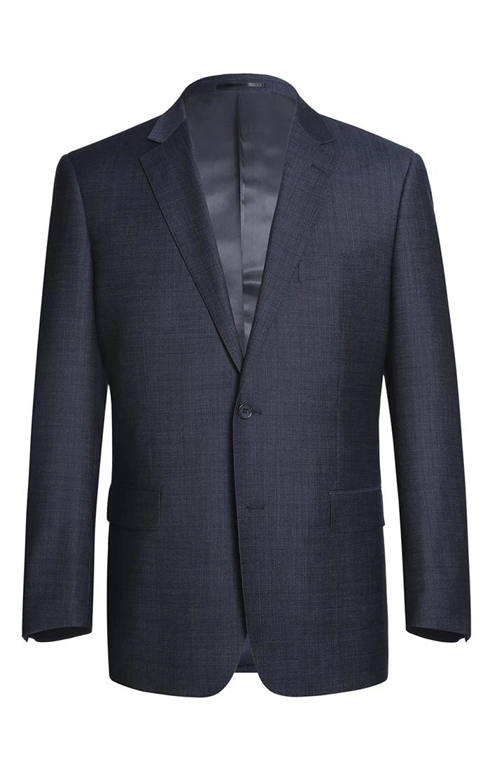 (46R) Wool Blend Regular Fit Suit 2 Piece Suit 2 Button In Navy 3 (46R) Wool Blend Regular Fit Suit 2 Piece Suit 2 Button In Navy