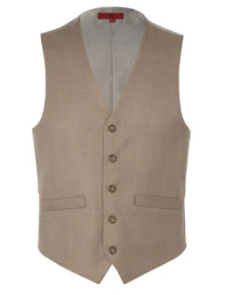 Vanderbilt Collection- Classic Dress Vest 5 Buttons Regular Fit In Taupe