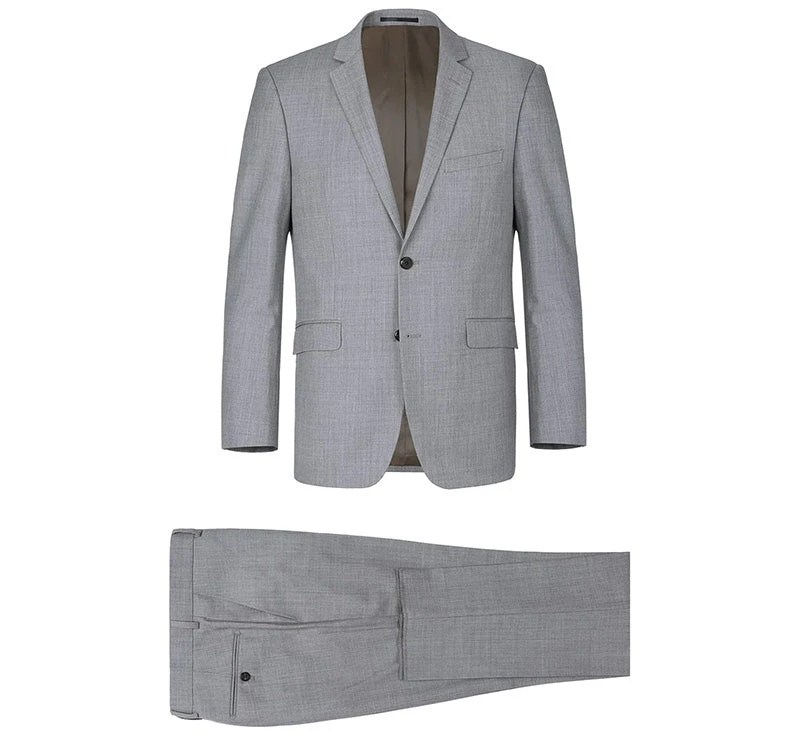Bevagna Collection - Light Gray 100% Virgin Wool Regular Fit Pick Stitched 2 Piece Suit 10 Bevagna Collection - Light Gray 100% Virgin Wool Regular Fit Pick Stitched 2 Piece Suit - Image 8