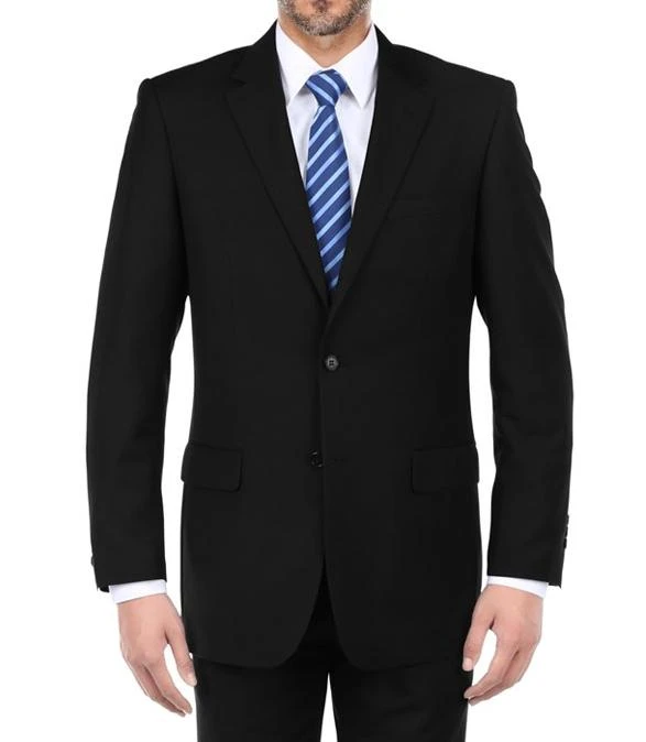 Vanderbilt Collection - Classic 2 Piece Suit 2 Buttons Regular Fit In Black 4 Vanderbilt Collection - Classic 2 Piece Suit 2 Buttons Regular Fit In Black - Image 2