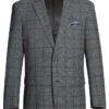 (42R, 44L) Wool Blend Plaid Pattern Regular Fit 2 Button Blazer In Grayish Brown -Sapphire Dress Shop 1 c44d0629 c278 496c aee3 ef4e15d6a7da