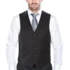 Vanderbilt Collection- Classic Dress Vest 5 Buttons Regular Fit In Charcoal