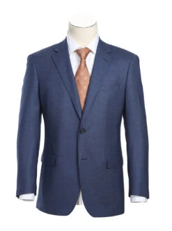Classic Regular Fit 2 Piece Wool Dress Suit In Blue