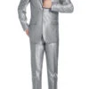 Gray Slim Fit Sharkskin Italian Styled 2 Piece Suit -Sapphire Dress Shop 207 2 1