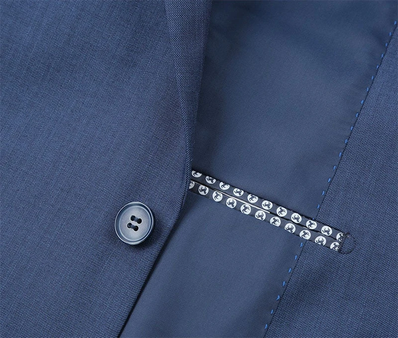 Regular Fit 2 Piece Notch Lapel 2 Button Suit In Blue 6 Regular Fit 2 Piece Notch Lapel 2 Button Suit In Blue - Image 4