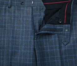 Regular Fit 2 Piece Dress Suit Windowpane In Blue -Sapphire Dress Shop 293 6 6