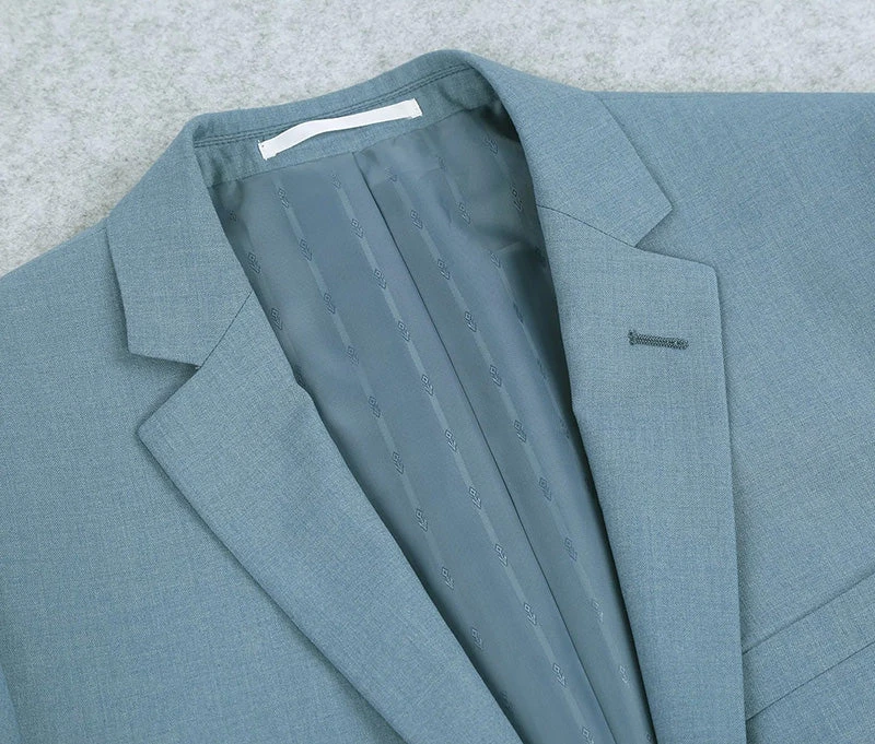 Light Blue 2 Piece Suit Notch Lapel Slim Fit 4 Light Blue 2 Piece Suit Notch Lapel Slim Fit - Image 2
