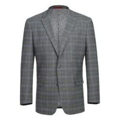 Regular Fit 2 Piece Suit Gray Check