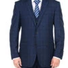 San Gemini Collection - 3 Piece Suit 2 Buttons Blue Glen Plaid Regular Fit -Sapphire Dress Shop 2 83b2179c 8be8 4ba5 8172 45153451d145