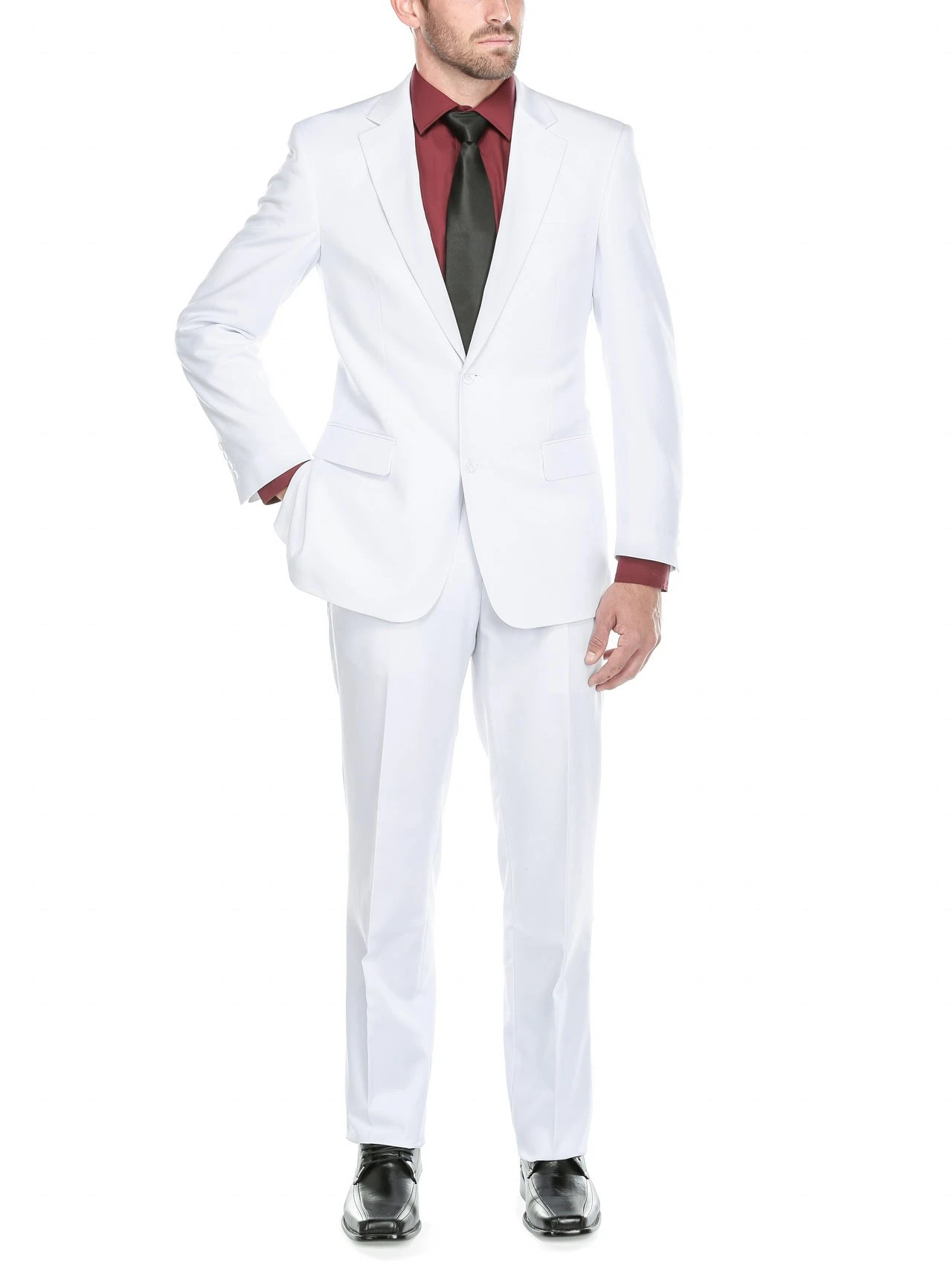 Vanderbilt Collection - Classic 2 Piece Suit 2 Buttons Regular Fit In White 5 Vanderbilt Collection - Classic 2 Piece Suit 2 Buttons Regular Fit In White - Image 3