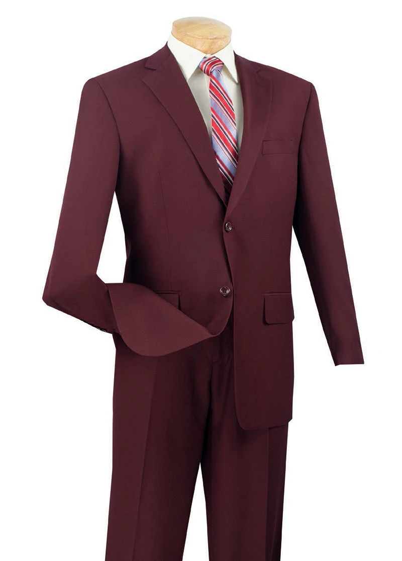 Monte Carlo Collection - Regular Fit 2 Piece 2 Button Textured Weave Burgundy 3 Monte Carlo Collection - Regular Fit 2 Piece 2 Button Textured Weave Burgundy