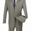 Monte Carlo Collection - Regular Fit 2 Piece 2 Button Textured Weave In Gray -Sapphire Dress Shop 2lk 1 gray2