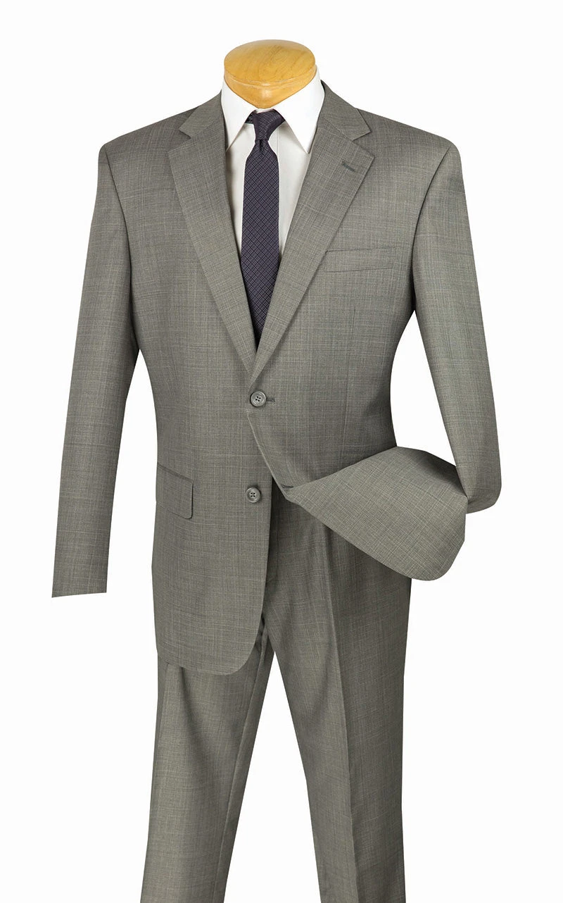 Monte Carlo Collection - Regular Fit 2 Piece 2 Button Textured Weave In Gray 3 Monte Carlo Collection - Regular Fit 2 Piece 2 Button Textured Weave In Gray