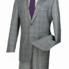 Pompey Collection - Men's Glen Plaid Dress Suit 2 Piece Regular Fit In Gray
