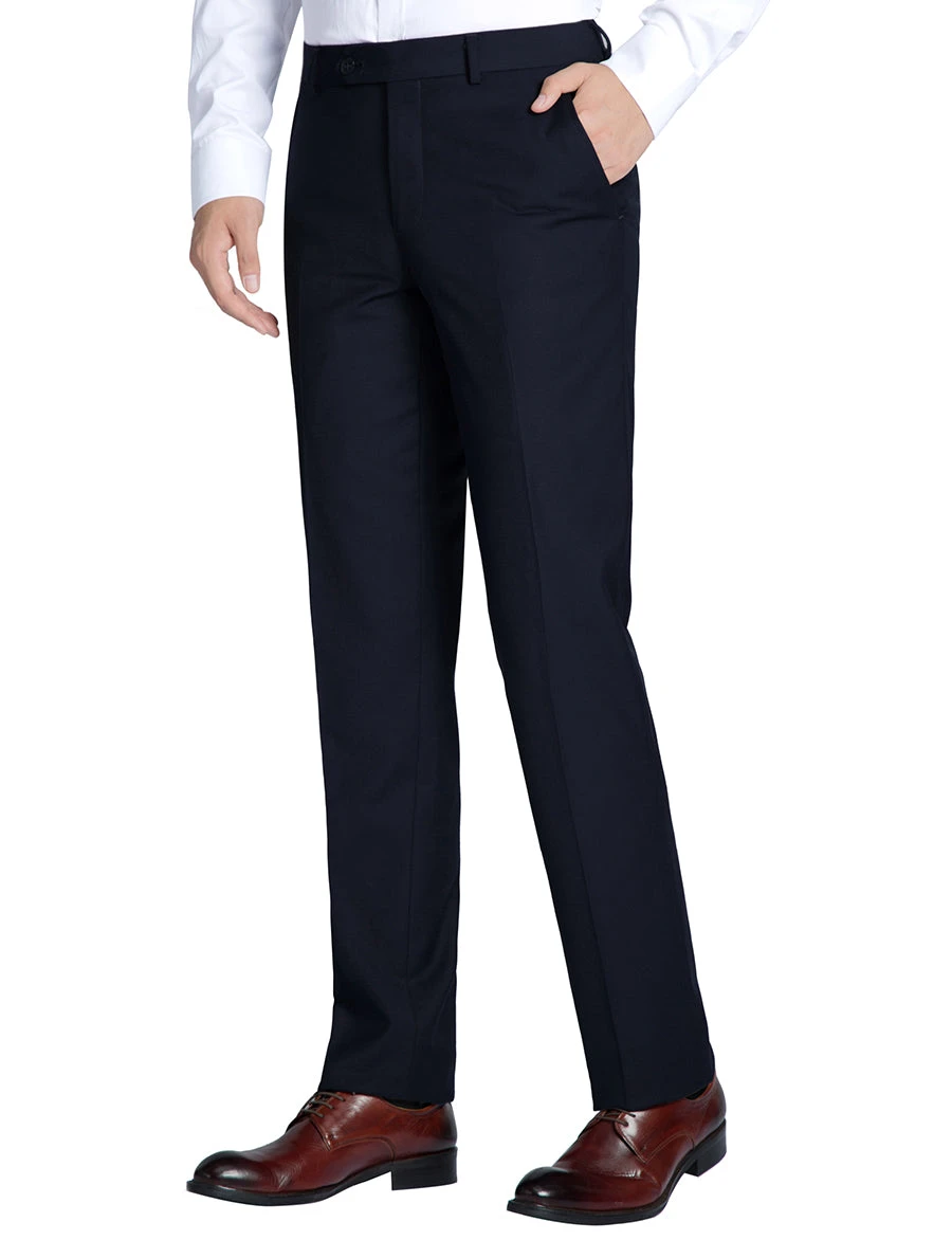 Dress Pants Regular Leg Un-Hemmed Bottoms In Dark Navy 3 Dress Pants Regular Leg Un-Hemmed Bottoms In Dark Navy