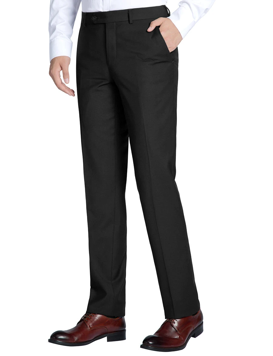 Dress Pants Regular Leg Un-Hemmed Bottoms In Black 3 Dress Pants Regular Leg Un-Hemmed Bottoms In Black