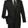 (44L) Regular Fit Suit 2 Button 2 Piece In Black